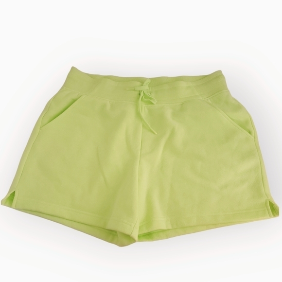 Tek Gear Lime Green Ultra Soft Fleece Drawstring Shorts Size Large - Picture 1 of 5